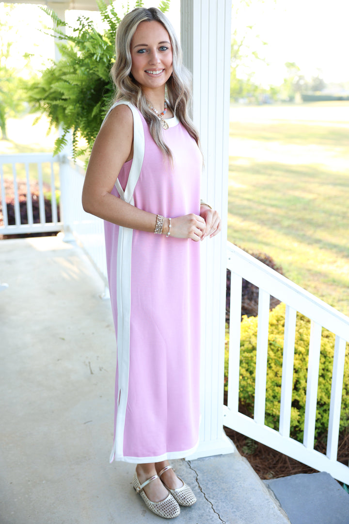 On the Go Midi Dress "LT Pink"