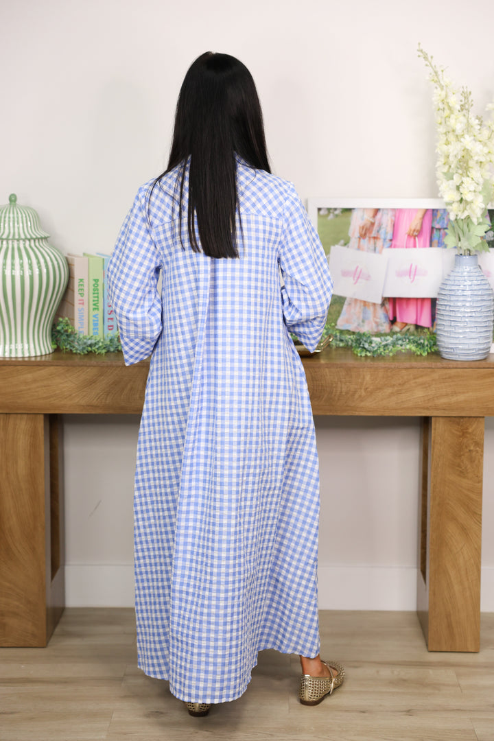 Merciful Gingham Dress "Blue"