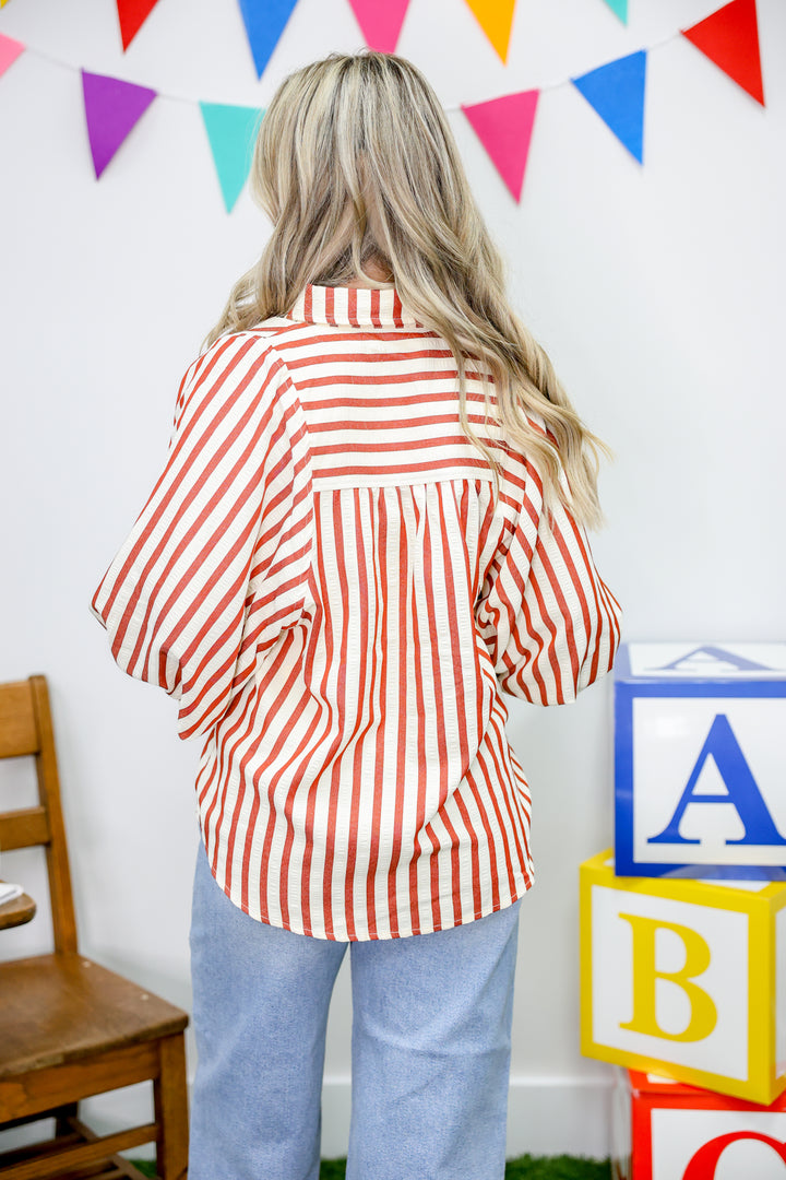 Stripe A Pose Top "Rust"
