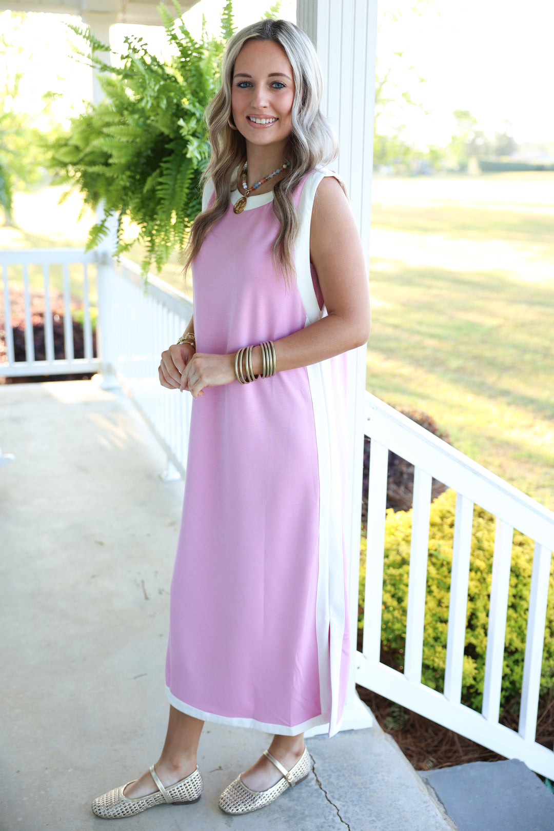 On the Go Midi Dress "LT Pink"