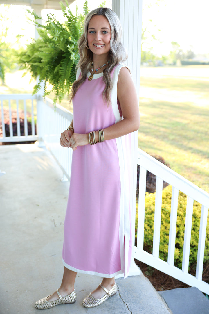 On the Go Midi Dress "LT Pink"