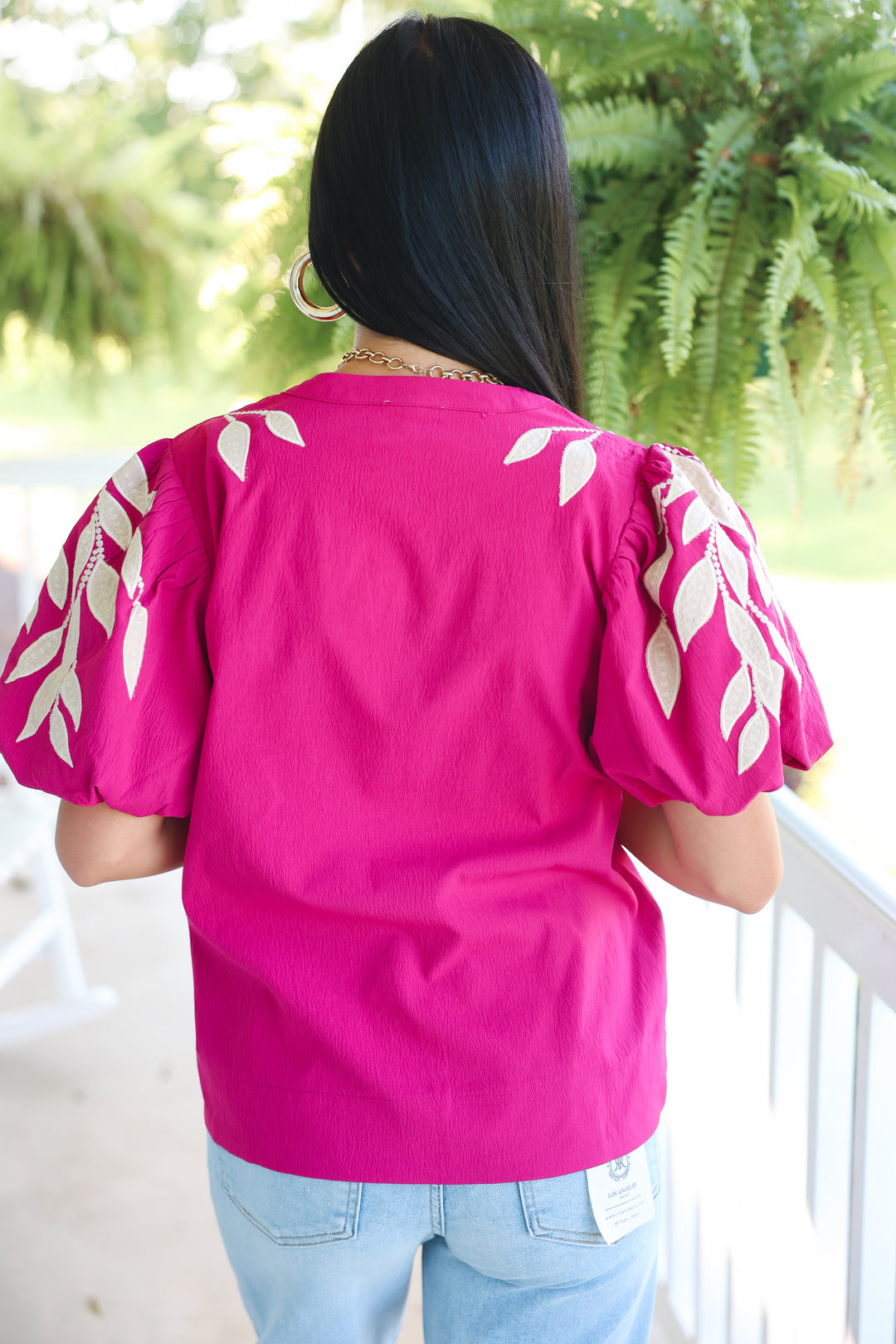 Magenta Embroidered Top