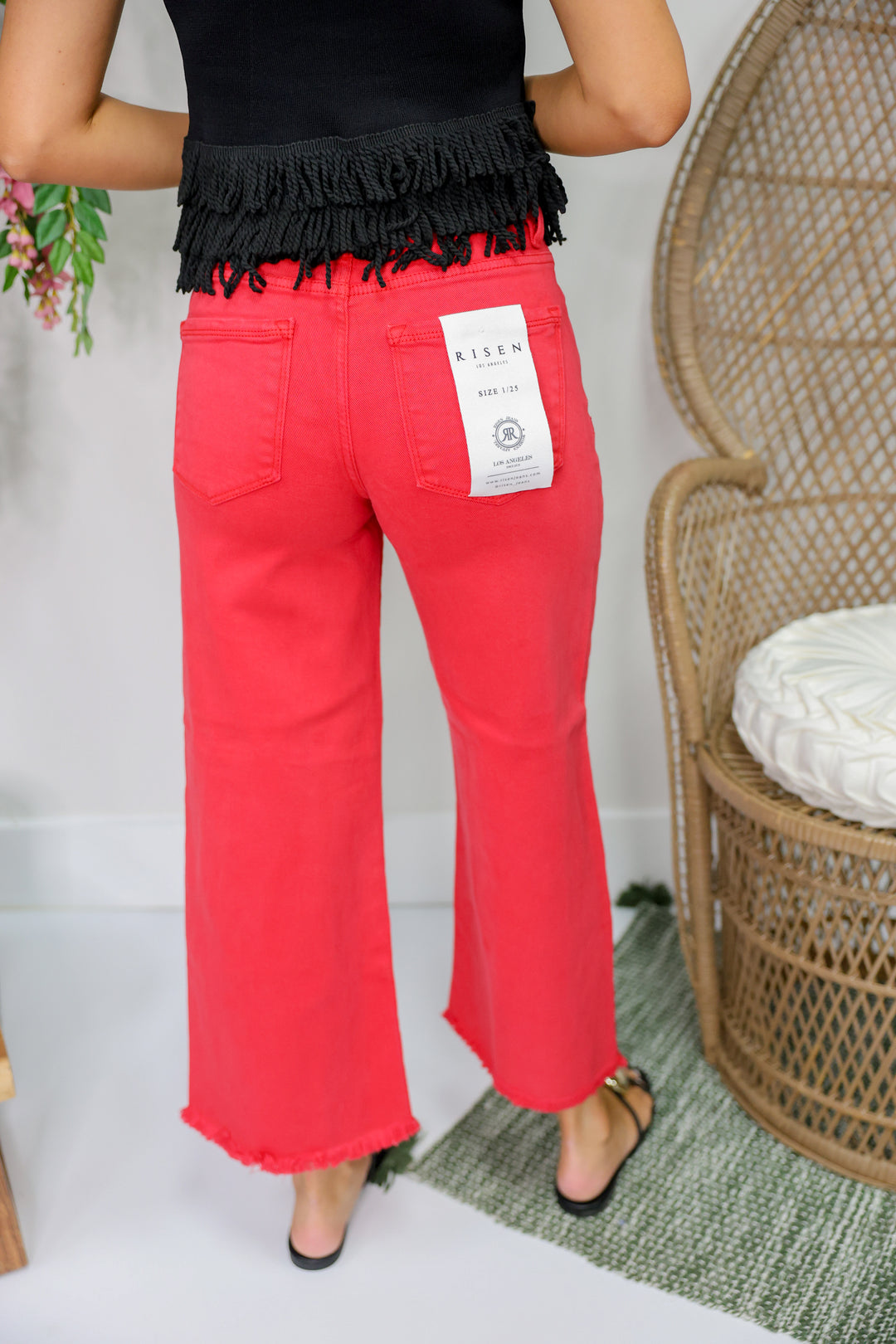 Risen - TC High Rise Crop Wide Pants "Scarlet"