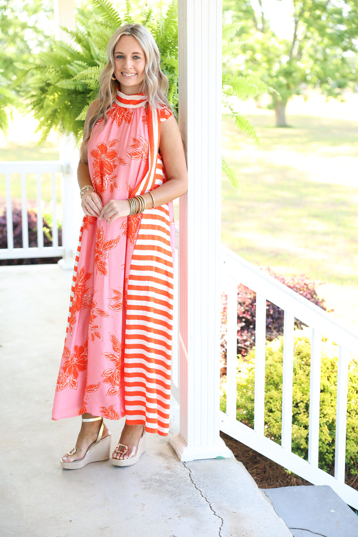 Island Breeze Maxi Dress "Pink"