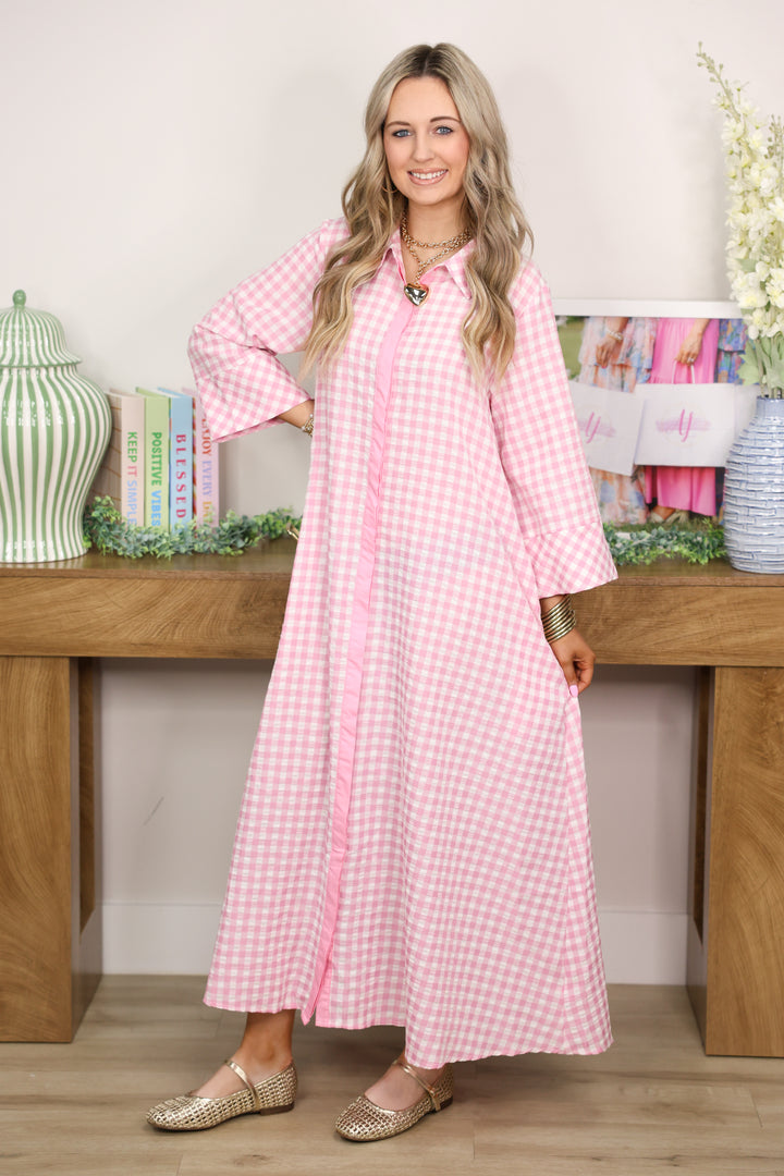 Merciful Gingham Dress "Pink"