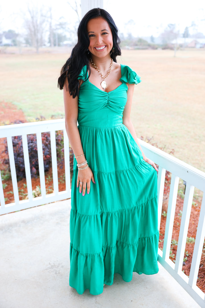 Aviva Tiered Dress "Green"