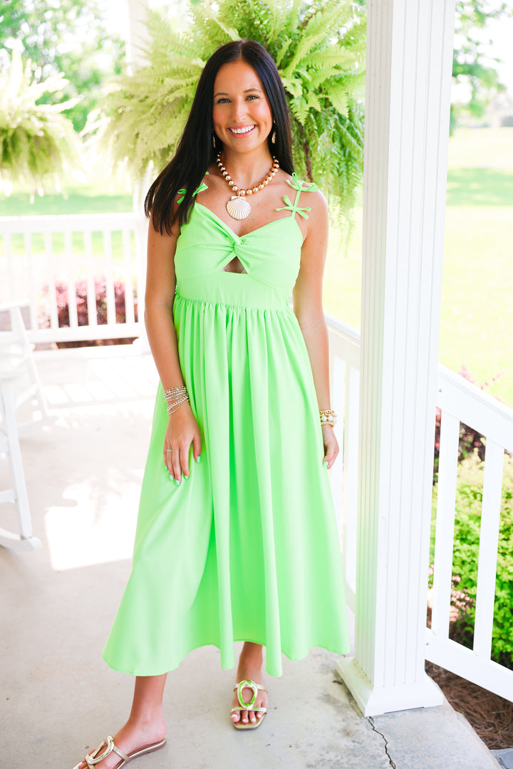 Summer Living Midi Dress "Lime"
