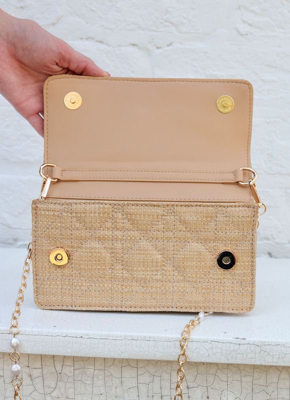 Caroline Hill - Brynleigh Clutch Crossbody "Natural Quilted LQ"