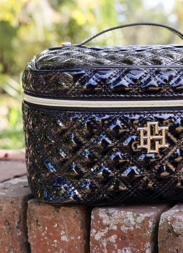 Caroline Hill - Hampton Train Case "Black Patent SQ"