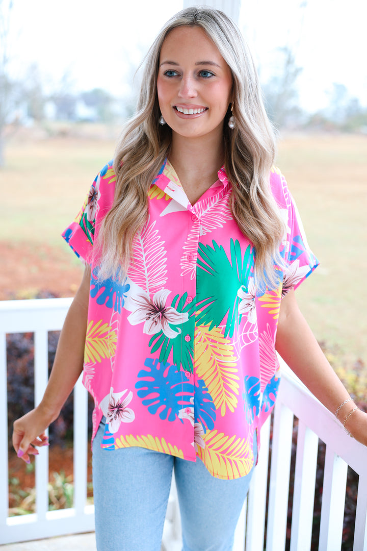 Tropical Island Top "Hot Pink Mix"