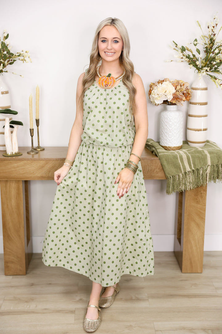 Olivia Polka Dot Set "Olive"