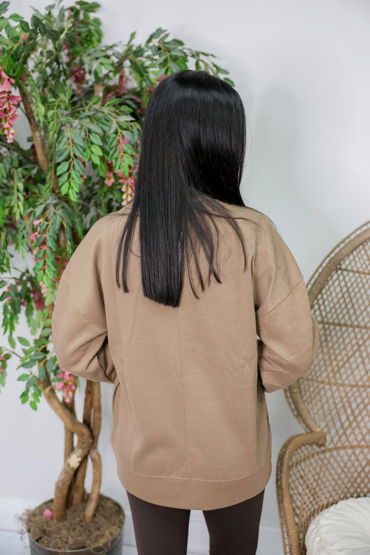 Oversized Casual Comfy Solid Knit Top "Mocha"
