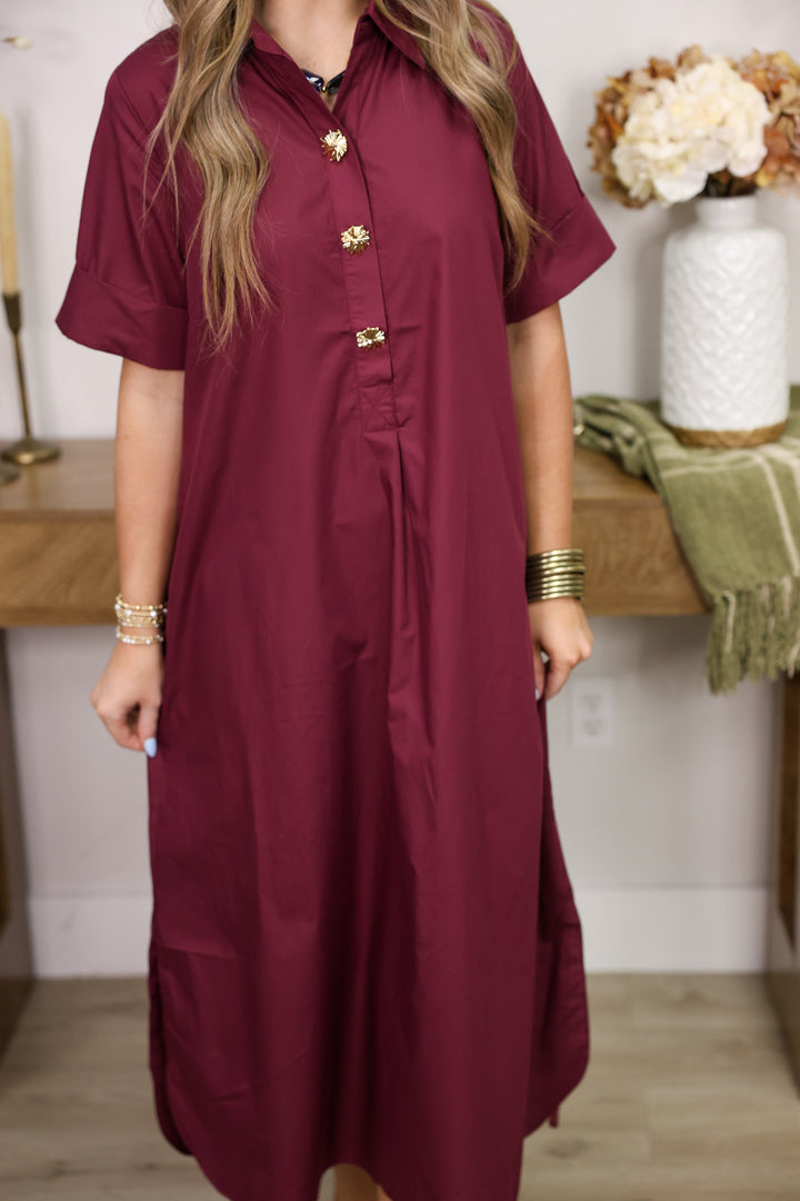 The Staple Midi Dress "Wine"