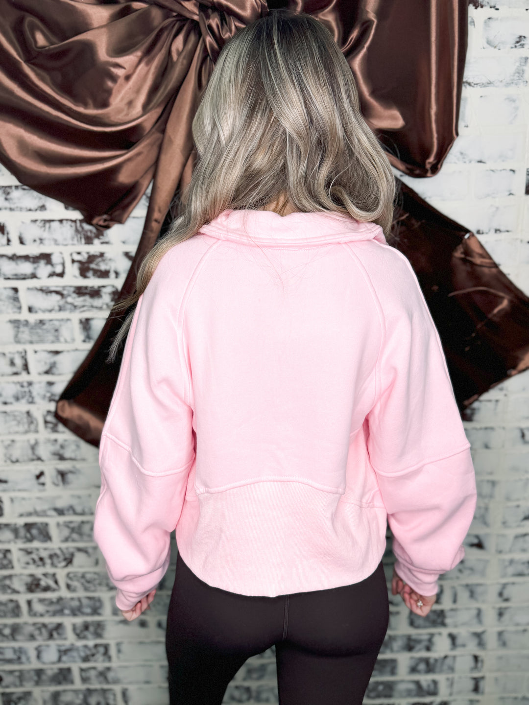 Dove Funnel Neck Half-ZIp "Pink"