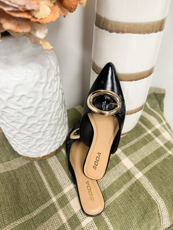 Jamie Pointed Toe Mule "Black"