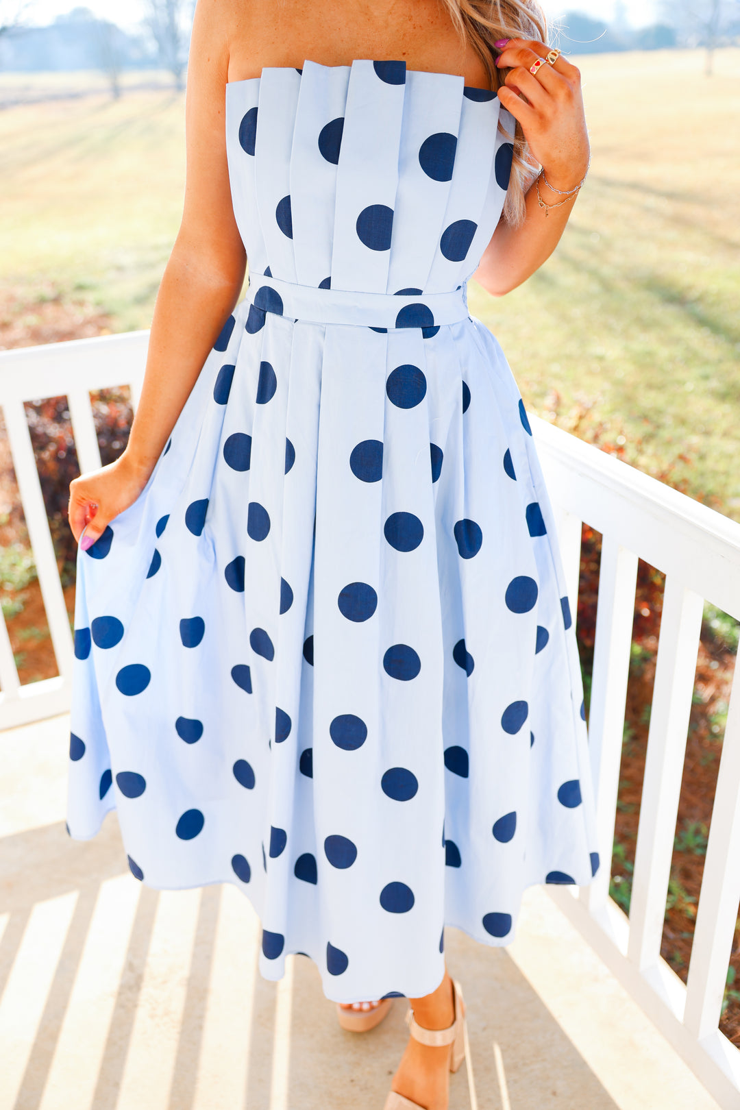 Polka Dot Charm Strapless Dress