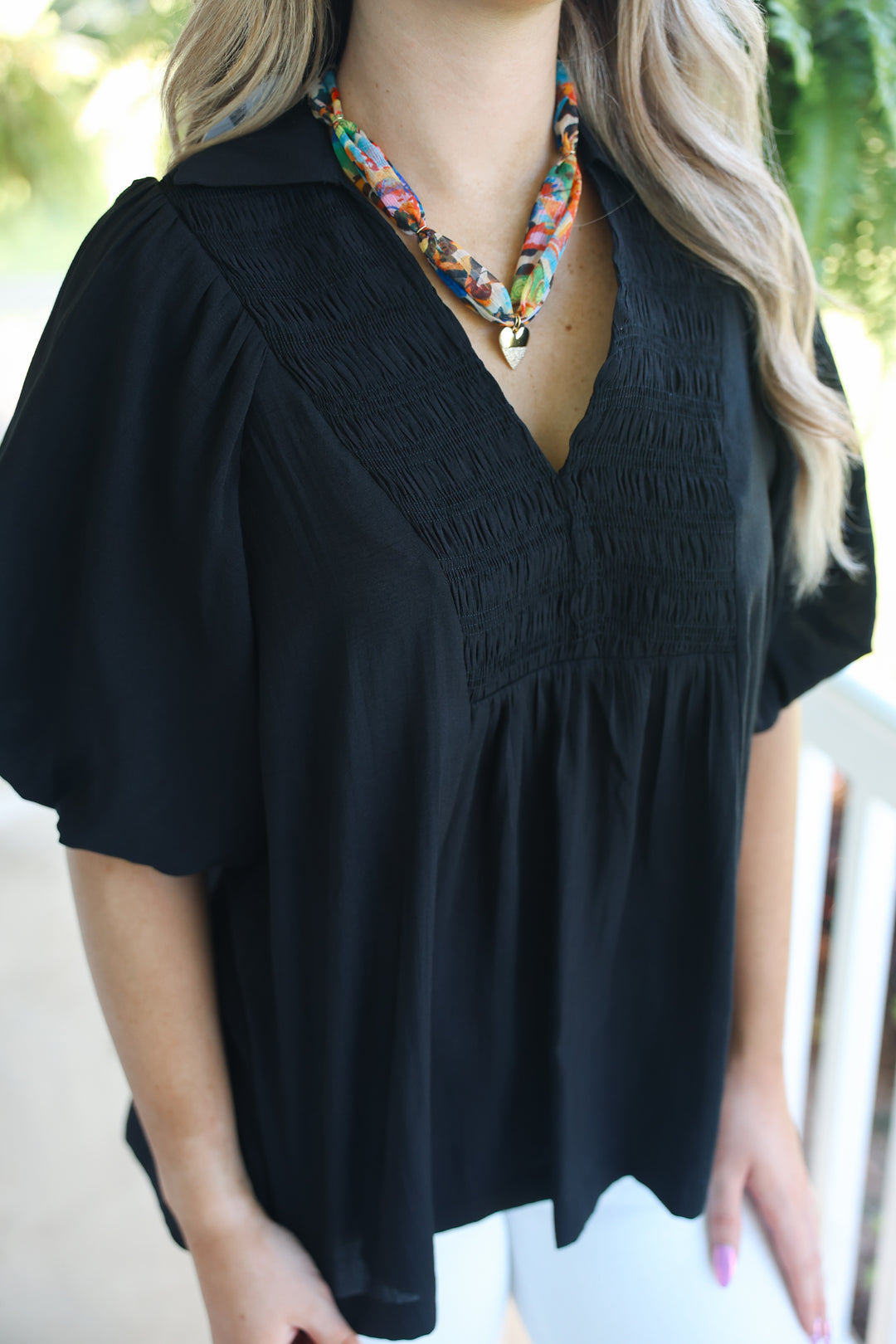 Black Collared Top