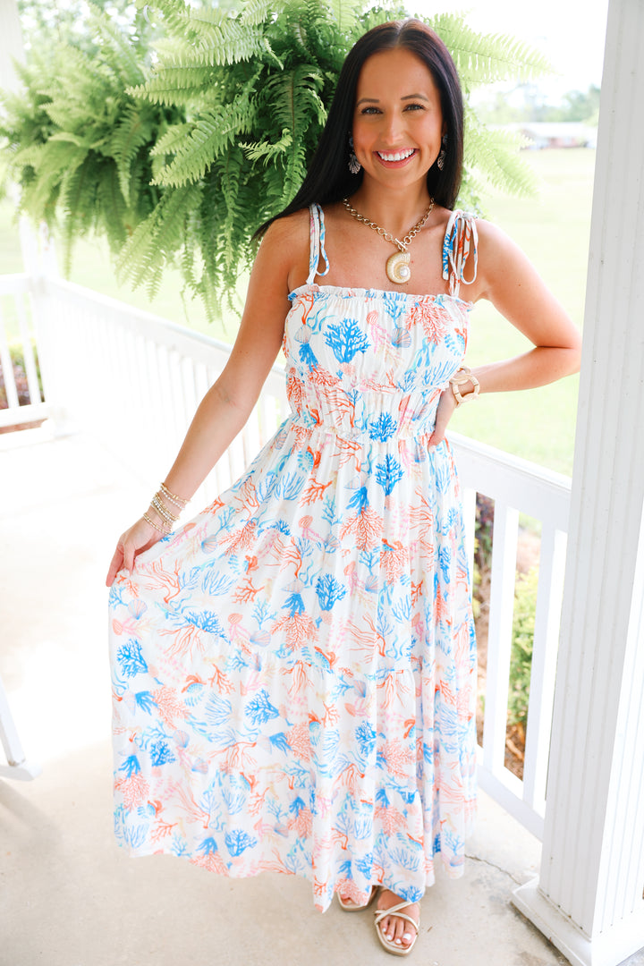 Coral Reef Midi Dress