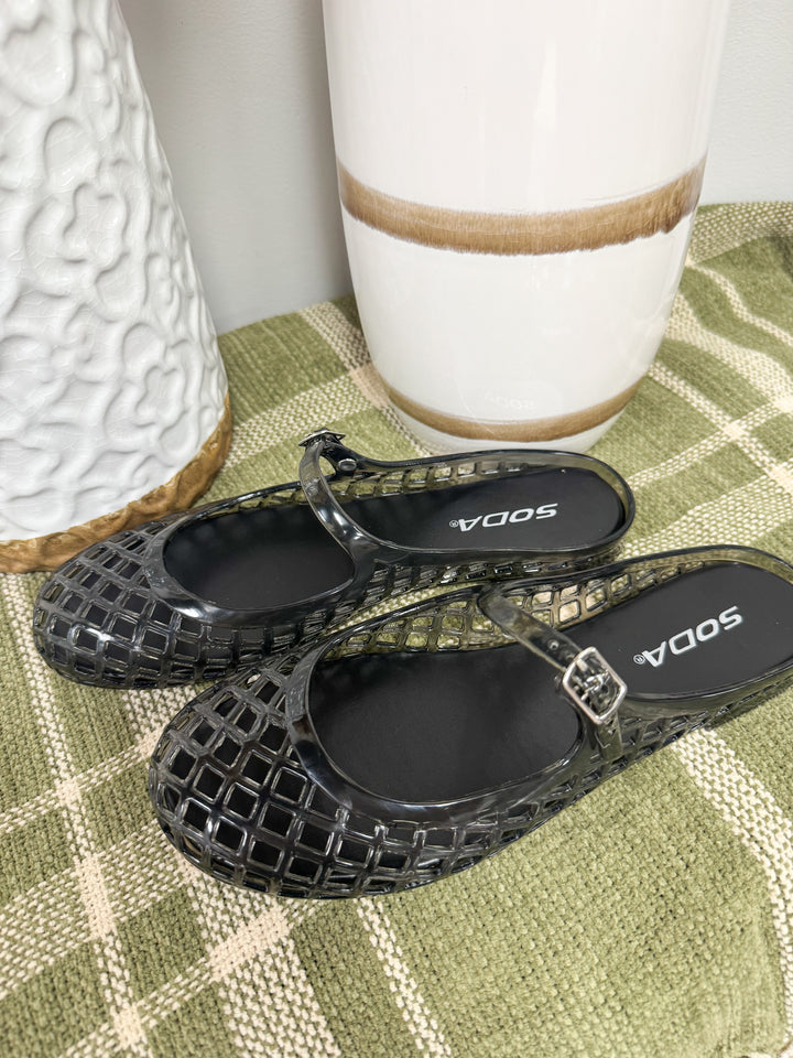 Soda - Slip On Jelly Flat "Black"
