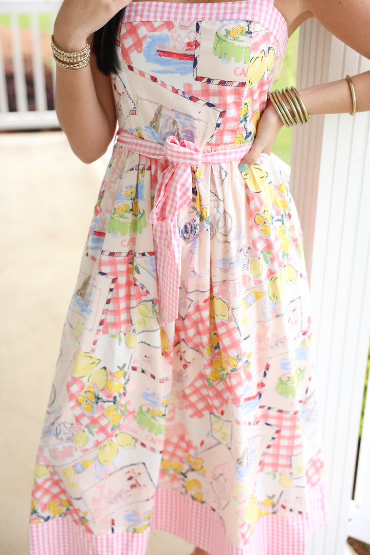 Capri Summer Midi Dress "Pink"
