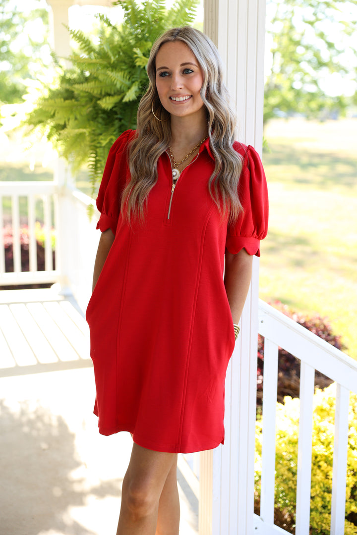 The Palm Breeze Dress "Red"