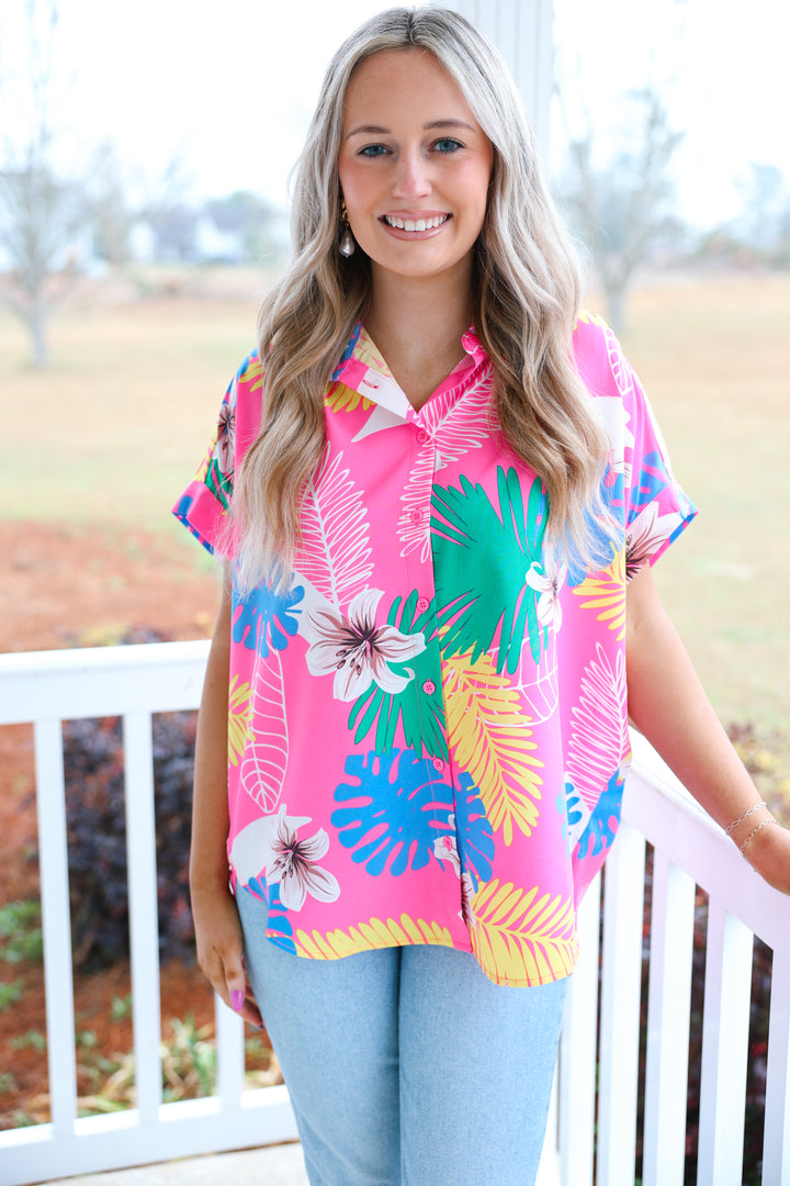 Tropical Island Top "Hot Pink Mix"