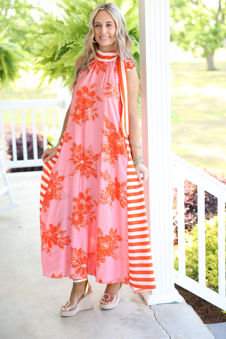Island Breeze Maxi Dress "Pink"