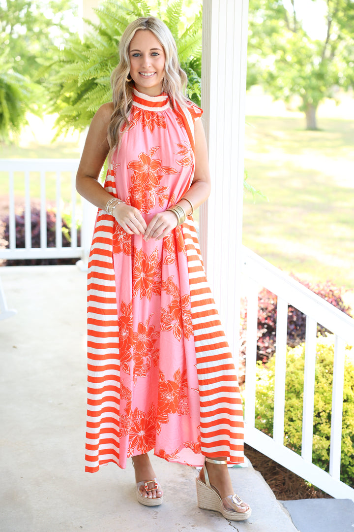 Island Breeze Maxi Dress "Pink"