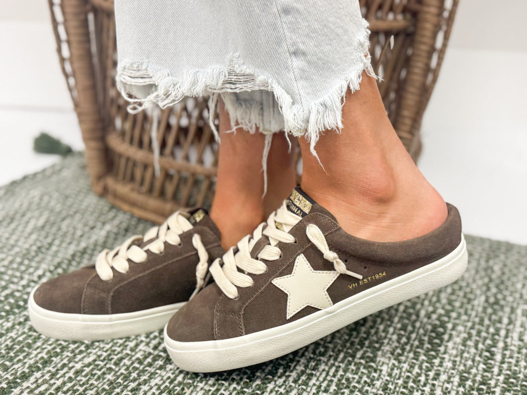 Vintage Havana - Chocolate Brown Slip On Star Low Top Sneakers