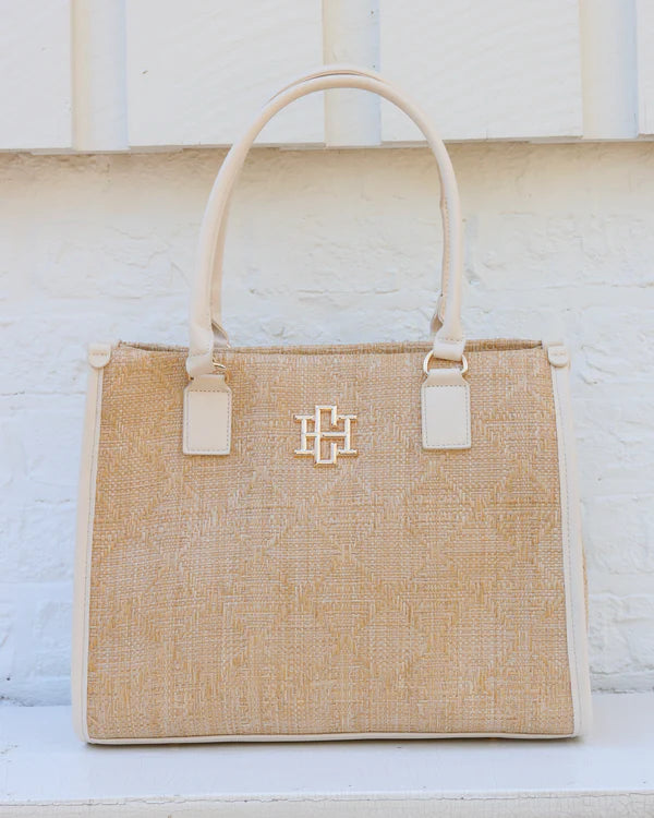 Caroline Hill - Hailey Tote "Natural Lattice Cream"