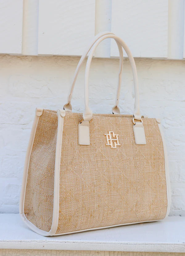 Caroline Hill - Hailey Tote "Natural Lattice Cream"