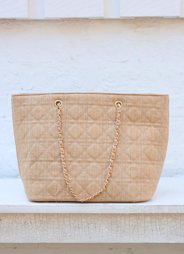 Caroline Hill - Quentin Tote "Natural Quilted LQ"