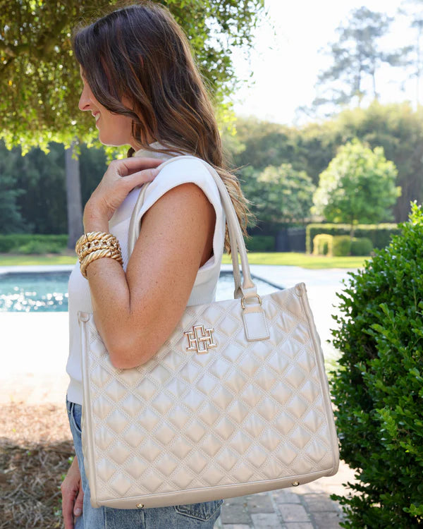 Caroline Hill - Hailey Tote "Pearl Quilted DQ"
