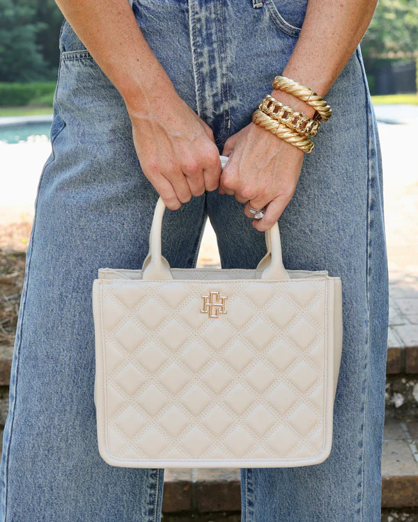 Caroline Hill - Ricky Mini Tote "Cream Quilted DQ"