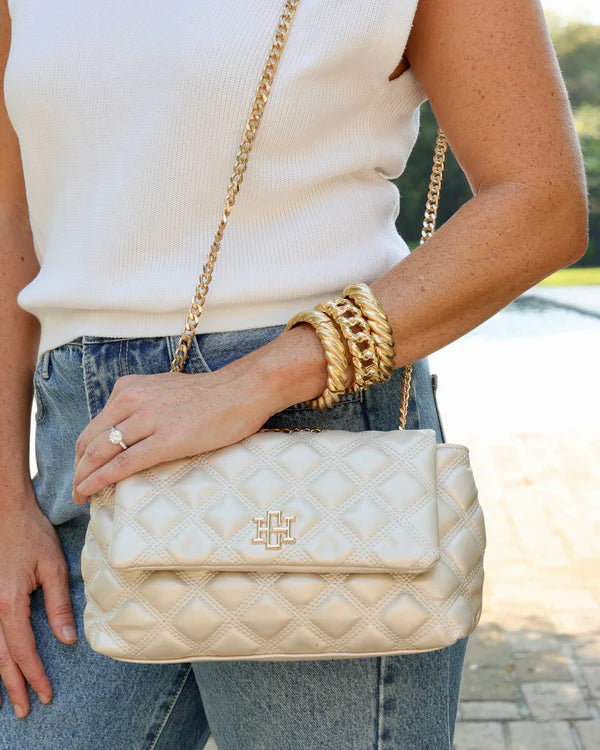 Caroline Hill - Leigh Quilted Crossbody "Pearl Quilted DQ"