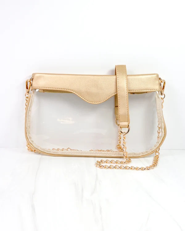 Caroline Hill - Madi Clear Crossbody - Gold