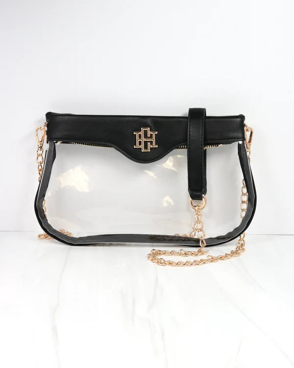 Caroline Hill - Madi Clear Crossbody - Black