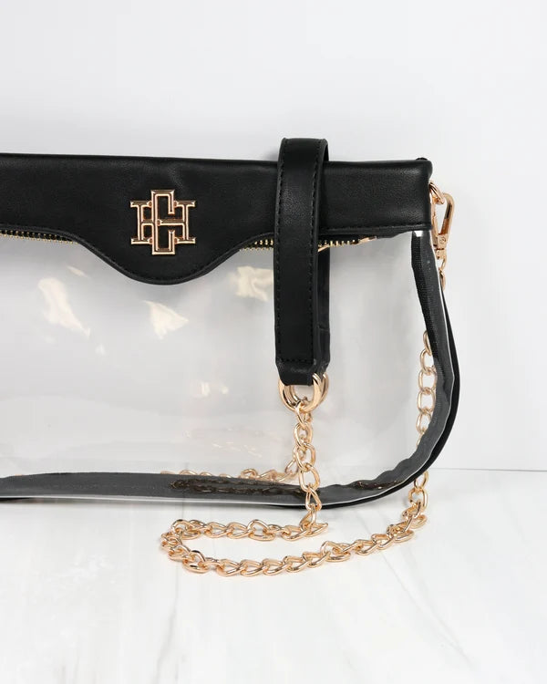 Caroline Hill - Madi Clear Crossbody - Black