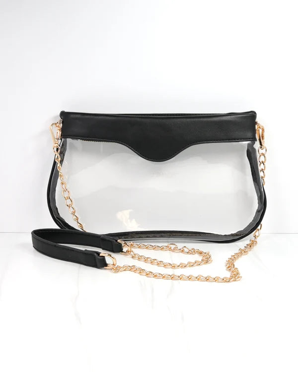 Caroline Hill - Madi Clear Crossbody - Black