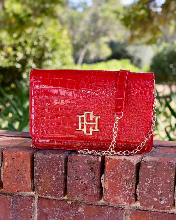 Caroline Hill - Bryn Clutch/Crossbody "Red Patent EC"