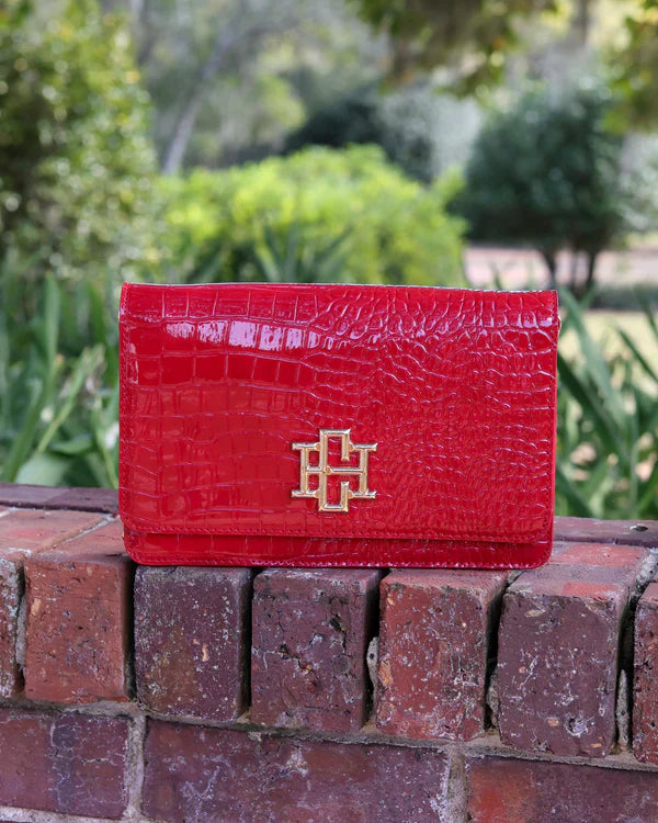Caroline Hill - Bryn Clutch/Crossbody "Red Patent EC"