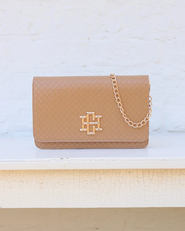 Caroline Hill - Bryn Clutch/Crossbody - Woven Tan