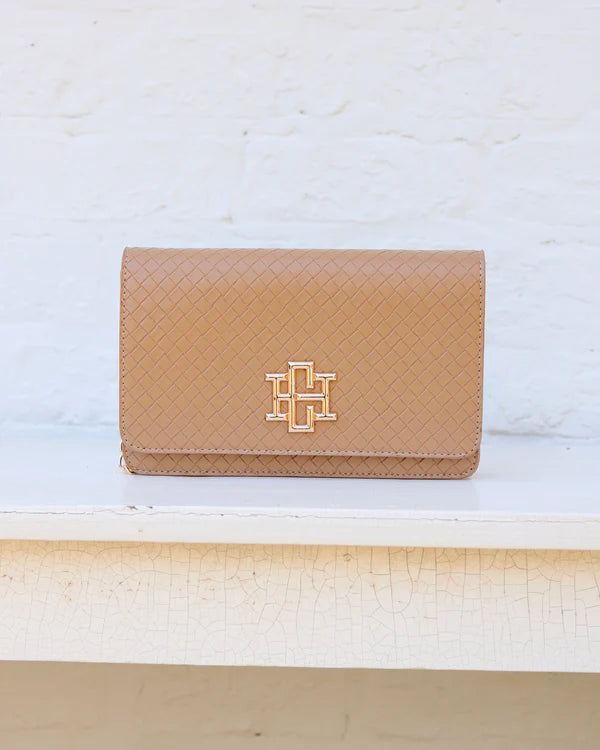 Caroline Hill - Bryn Clutch/Crossbody - Woven Tan