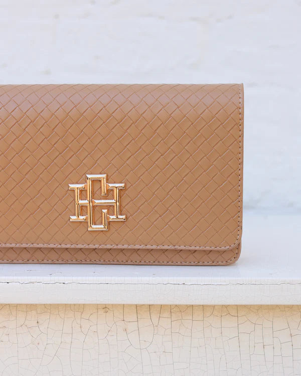 Caroline Hill - Bryn Clutch/Crossbody - Woven Tan
