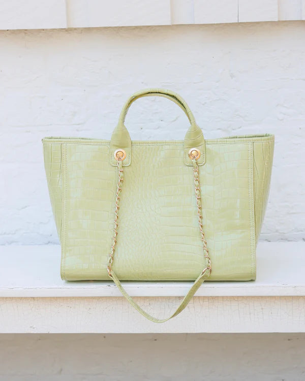 Caroline Hill - Missy Tote - Lime Patent EC