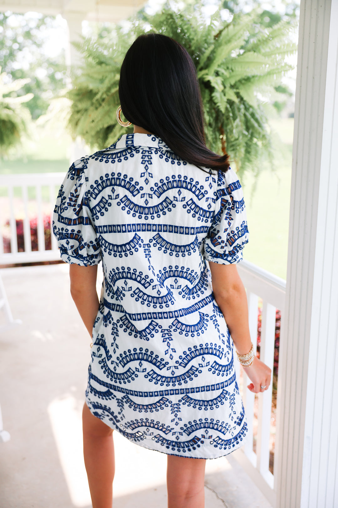 Evermore Eyelet Dress "Navy"