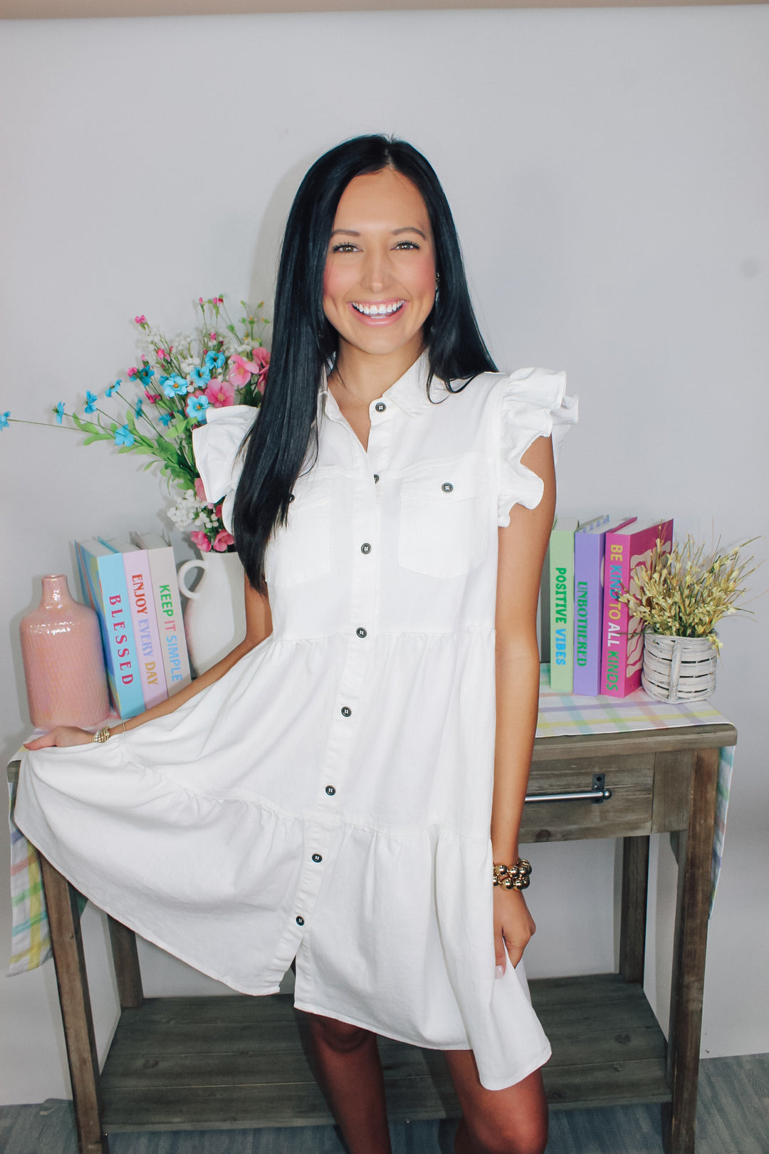On the Town Button Down Dress