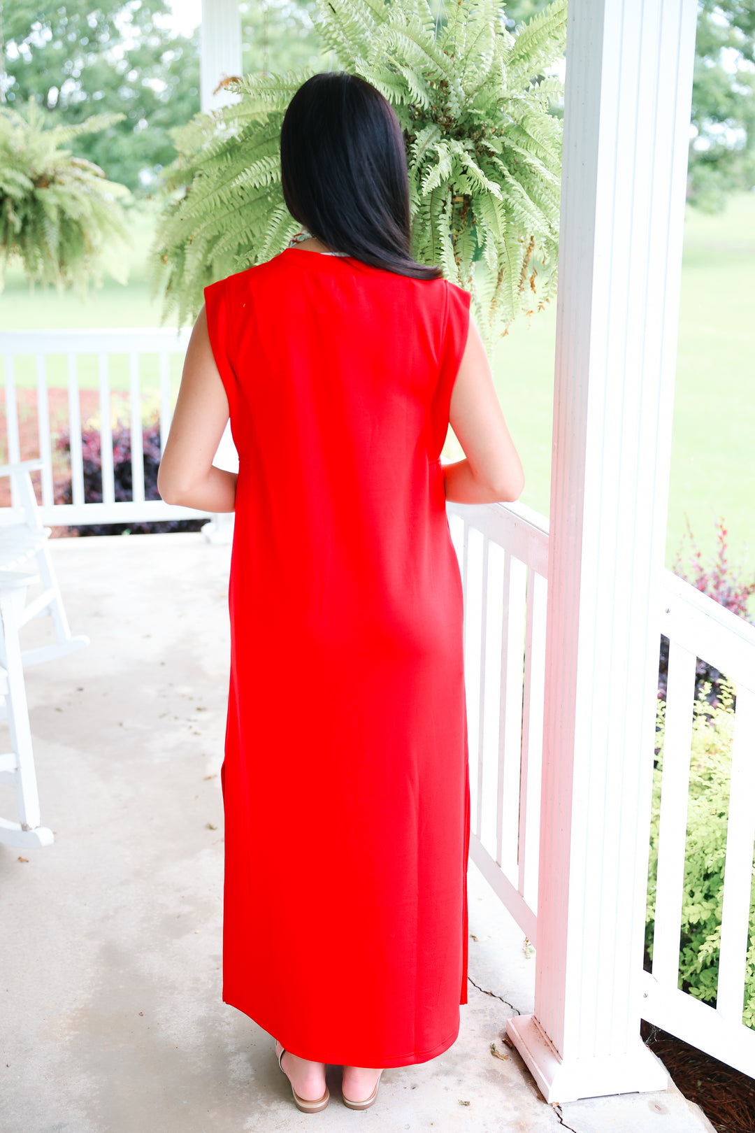 Butter Soft Side Slit Maxi "Red"