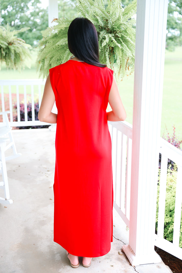 Butter Soft Side Slit Maxi "Red"