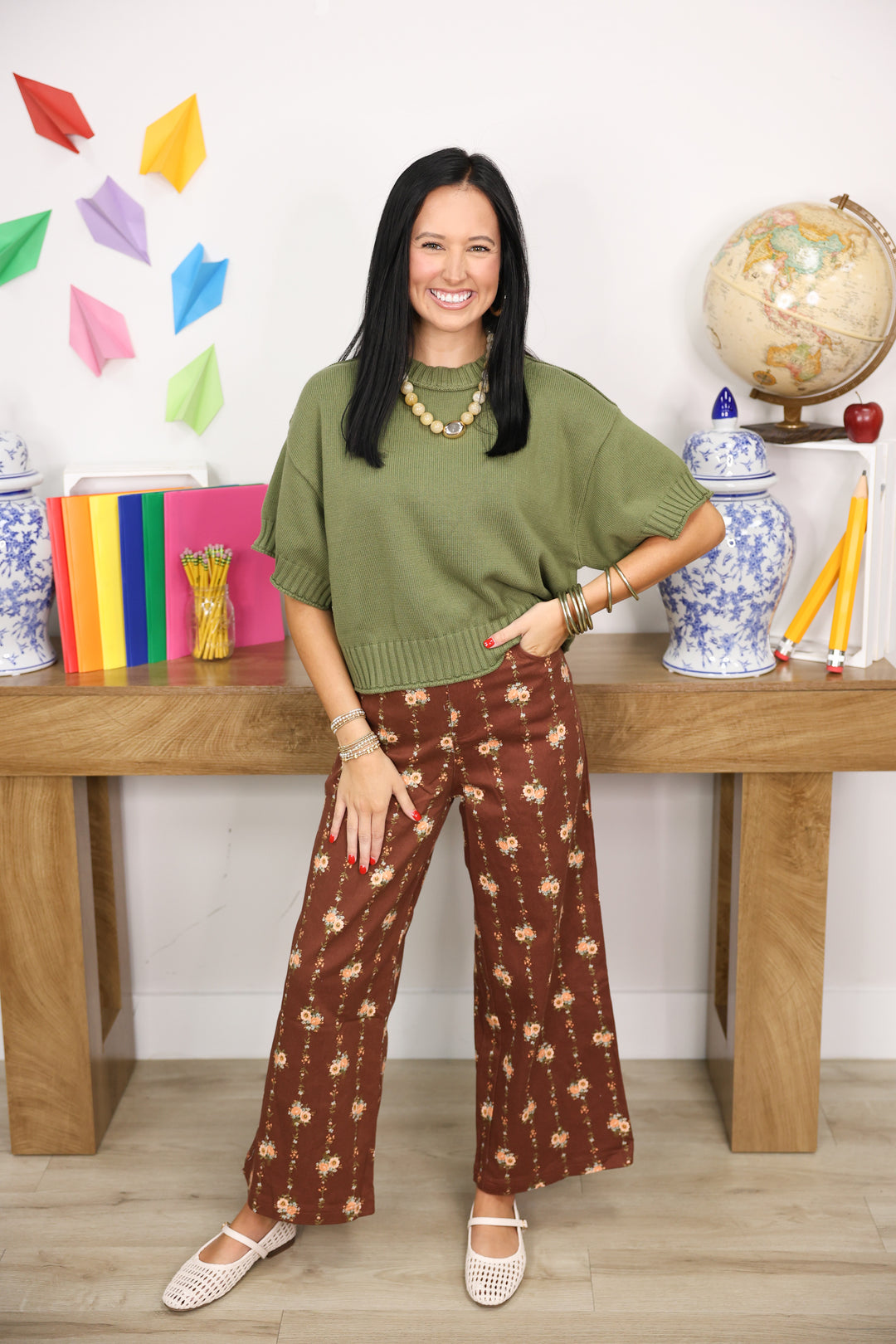 Floral Pants "Brown"